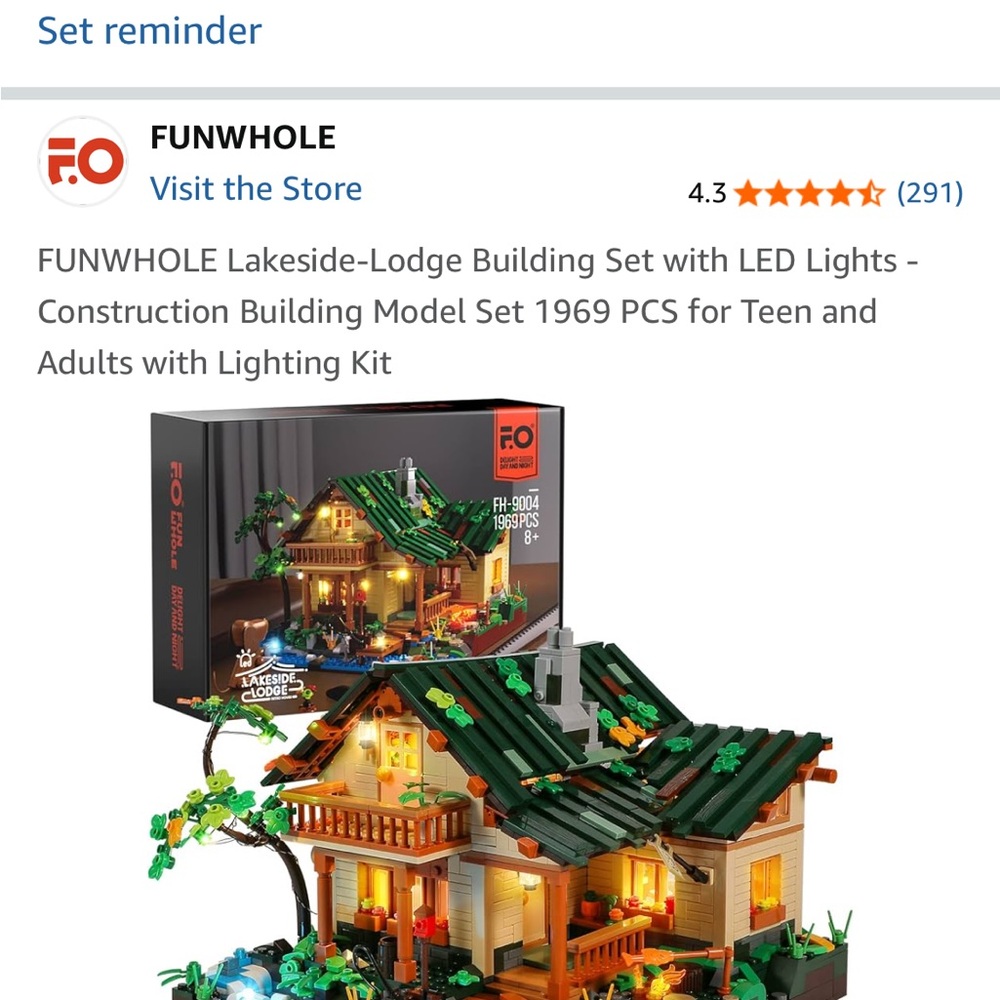 Lakeside Lodge Building Set with LED Lights